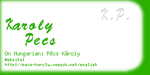 karoly pecs business card
